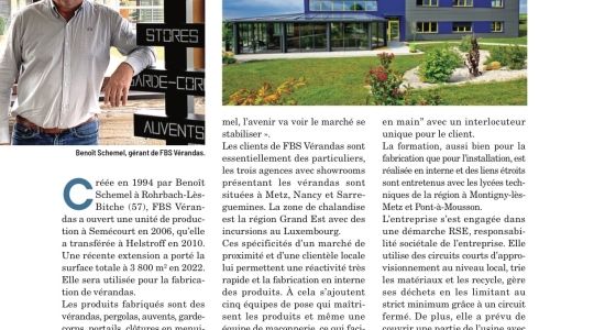 FBS mis en avant dans le Magazine Verre & Protections FBS mis en avant dans le Magazine Verre & Protections