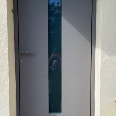 Porte de garage et porte d'entrée en aluminium gris diamant FBS