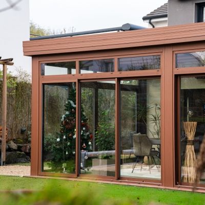 Grande véranda bois et alu