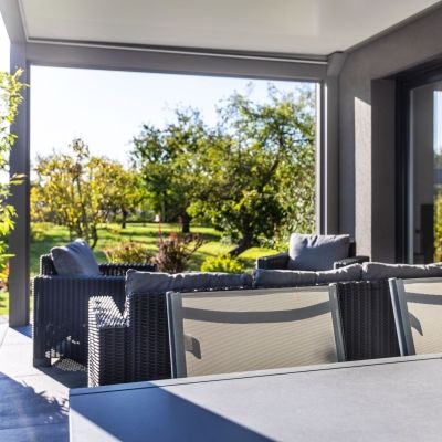 Auvent Pergola Abri de terrasse gris clair