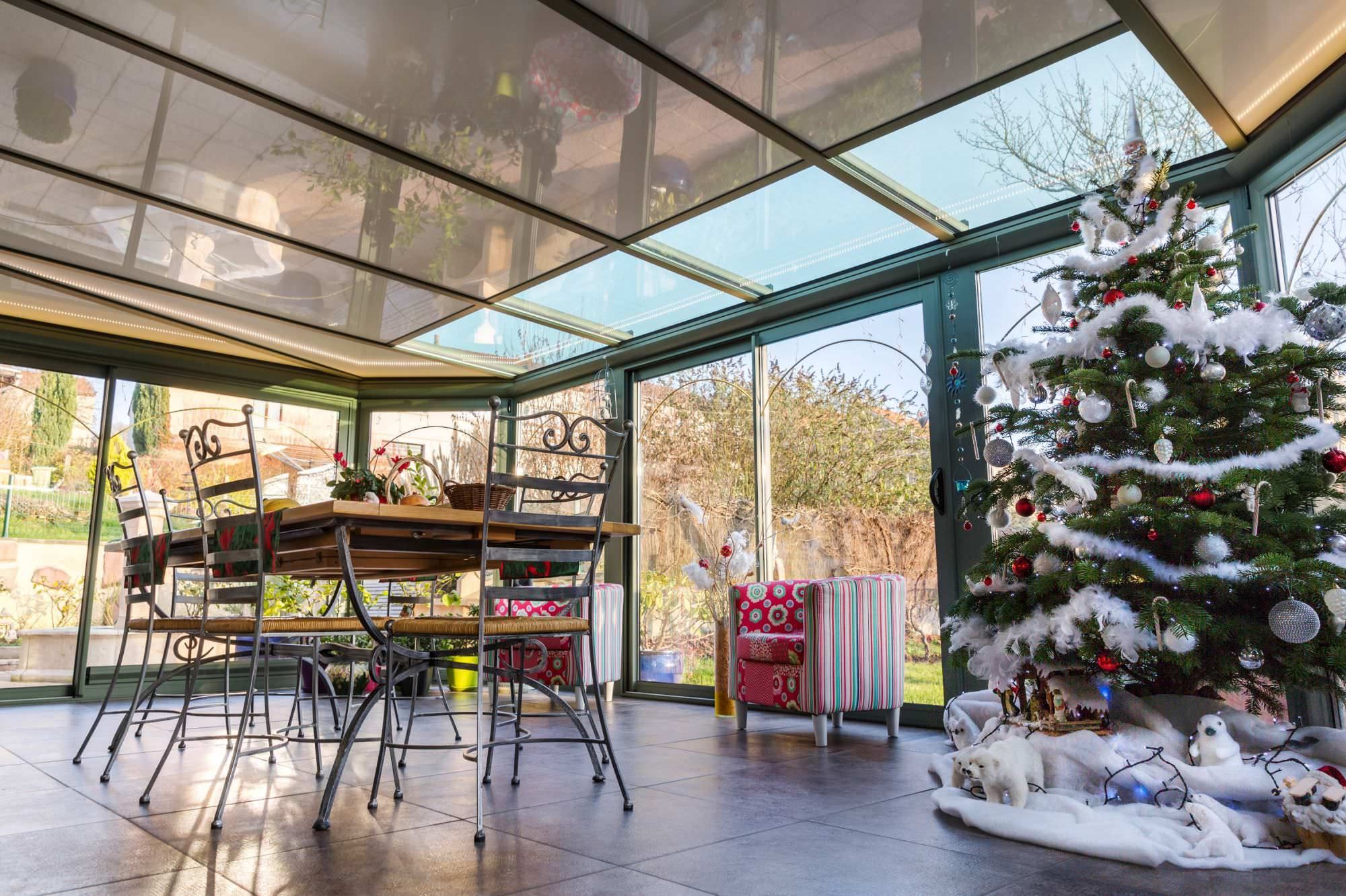 Véranda décorée pour Noël