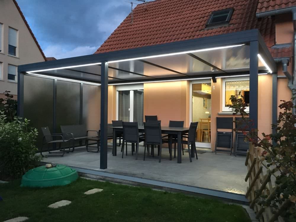 Auvent Pergola alu avec éclairage LED Bas-Rhin