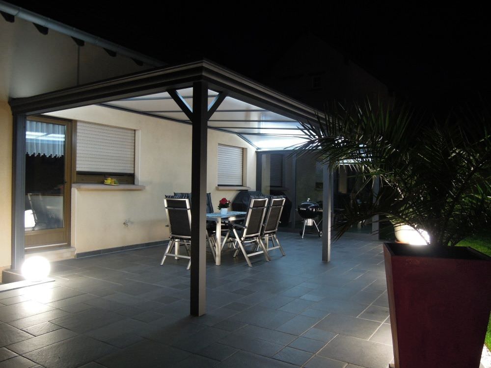 Auvent alu Toiture Terrasse avec éclairage intégré