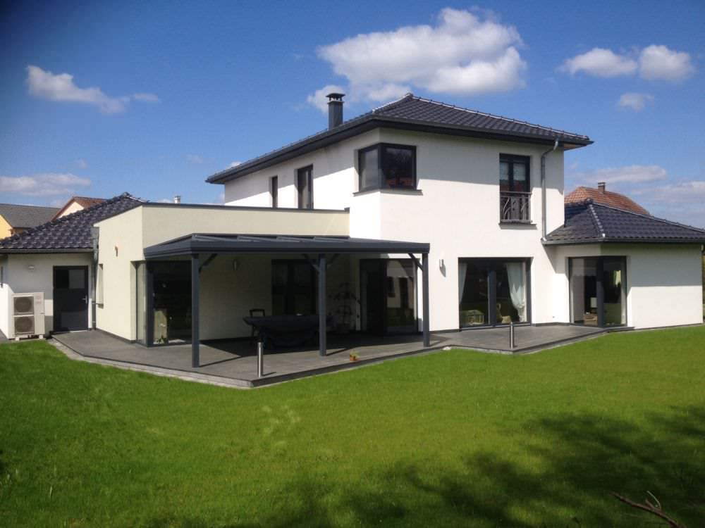 Auvent Pergolas aluminium gris contemporain