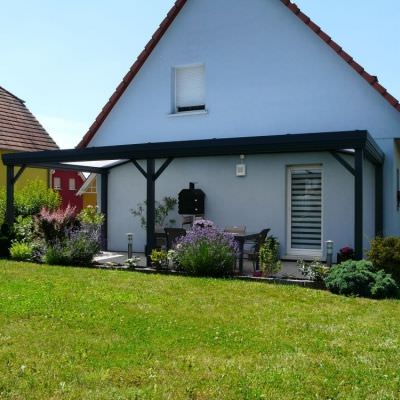 Pergola Auvent aluminium thermolaqué Alsace