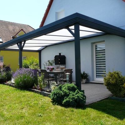 Pergola Auvent aluminium thermolaqué Alsace