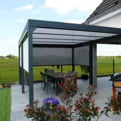 Pergola Auvent Design avec stores screen