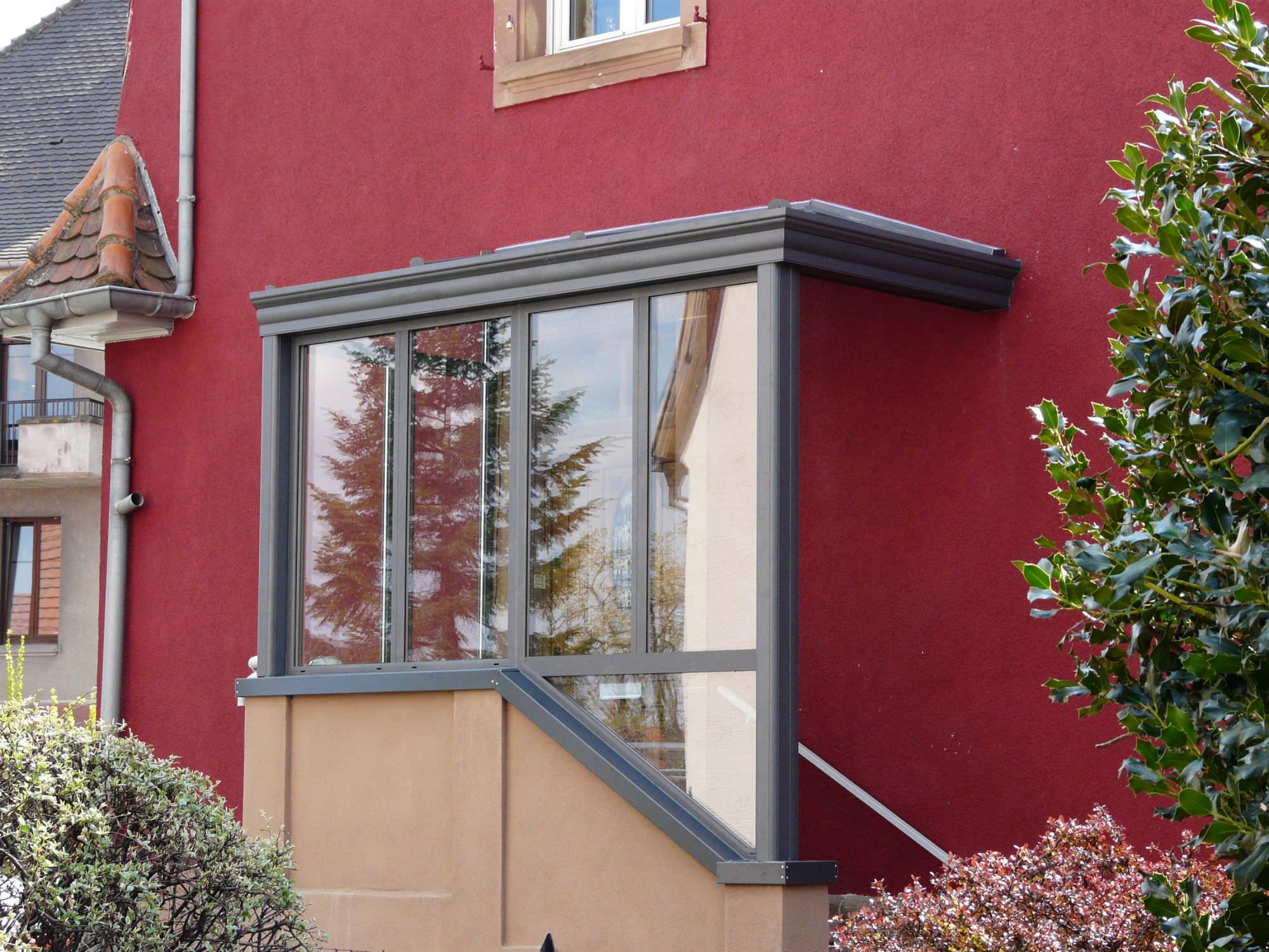 Sas d'entrée alu polycarbonate et verre