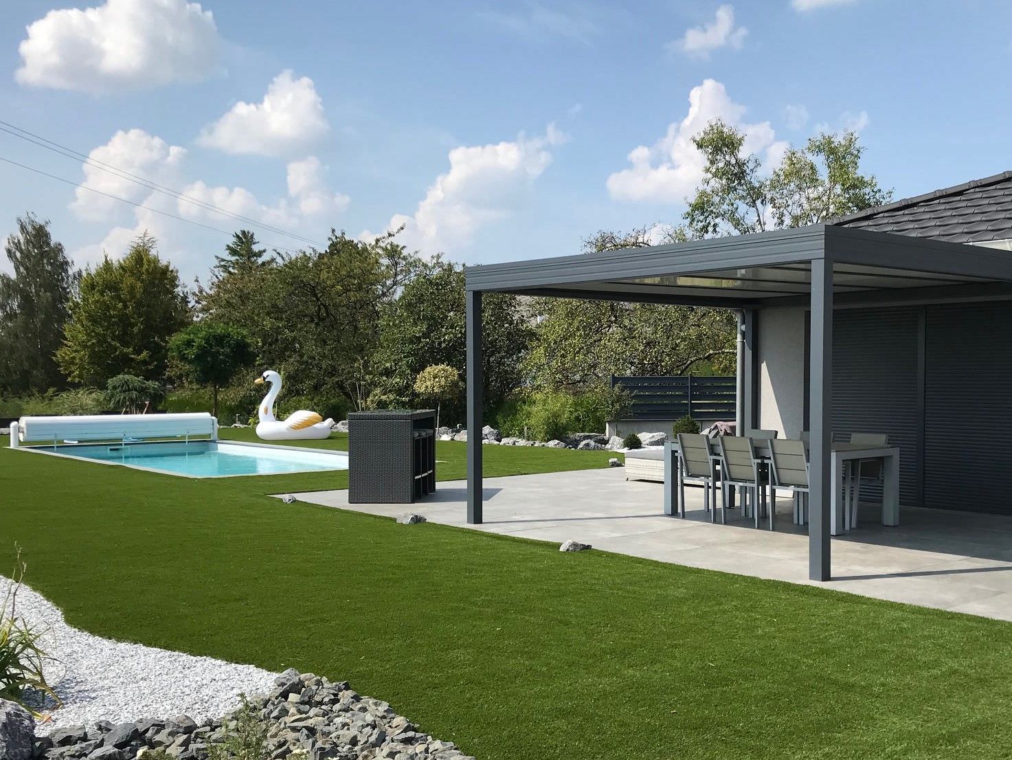 Pergola design alu gris anthracite