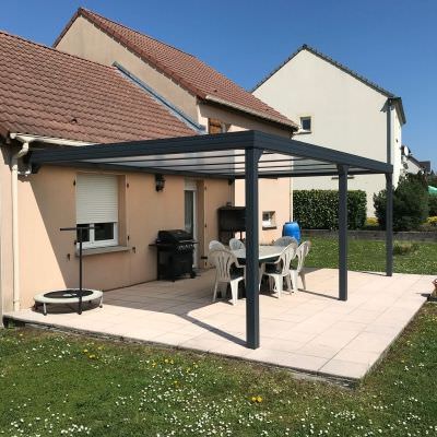 Auvent Pergola moderne aluminium toit plat