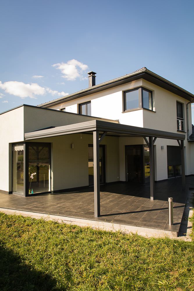 Toit Abri de terrasse en alu livré et posé