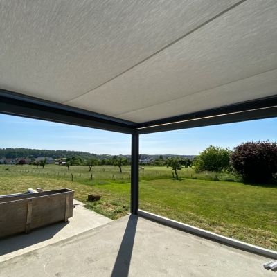 Pergola avec toile et stores Sarreguemines Pergola avec toile et stores Sarreguemines