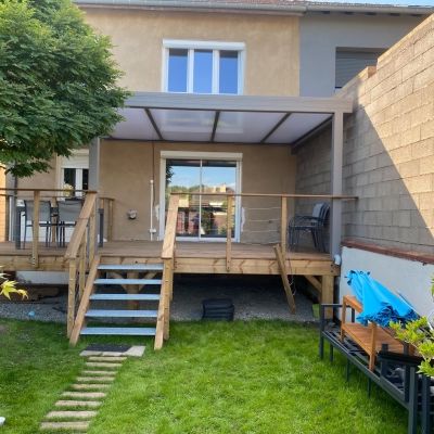 Pergola FBS Design sur terrasse en bois Marly Pergola FBS Design sur terrasse en bois Marly