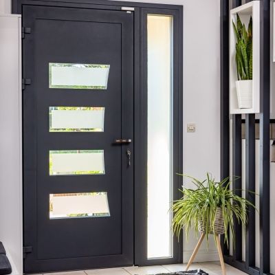 Porte d'entrée alu avec tierce