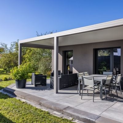 Auvent Pergola Abri de terrasse gris clair