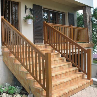 Rambarde escaler et balcon effet bois 