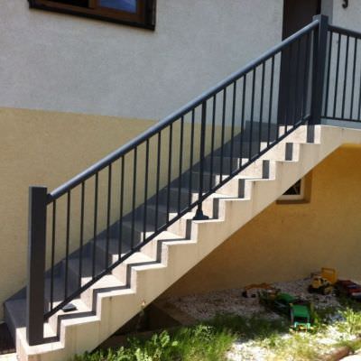 Rambarde Escalier en alu gris 