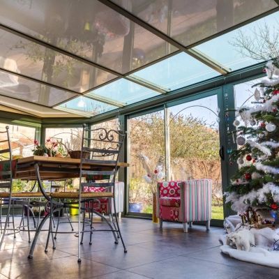 Véranda décorée pour Noël 