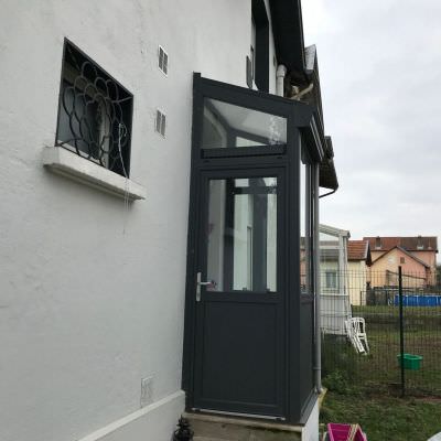 Sas porte d'entrée alu gris Belleville (54)