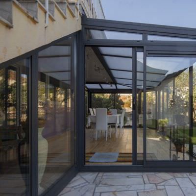 Véranda vitrée toit en pente  Véranda vitrée toit en pente