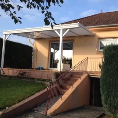 Auvent alu blanc toit terrasse en Moselle Farschviller (57)