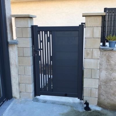 Portillon alu décor ajouré moderne Lorraine Alsace