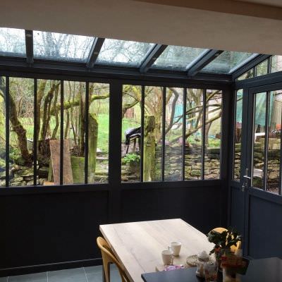 Véranda style Verrière atelier en aluminium Lorraine Alsace Véranda style Verrière atelier en aluminium Lorraine Alsace
