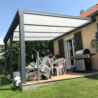 Auvent toiture polycarbonate en pente Rohrbach (57)