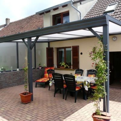 Auvent Pergola aluminium pour terrasse Soucht (57)