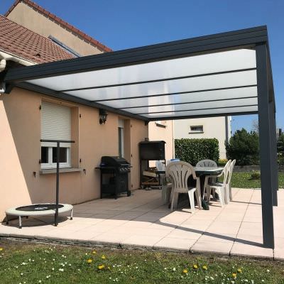 Auvent Pergola moderne aluminium toit plat