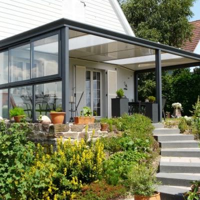 Auvent alu avec panneaux et vitres coulissantes Waldhambach (57)