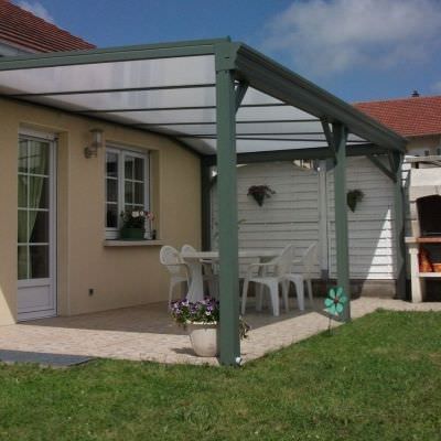 Auvent abri mobilier de jardin alu vert Seingbouse (Moselle 57)